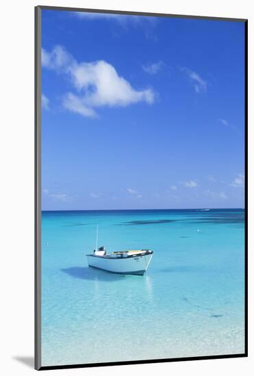 Boat on Blue Lagoon, Nacula Island, Yasawa Islands, Fiji-Ian Trower-Mounted Photographic Print