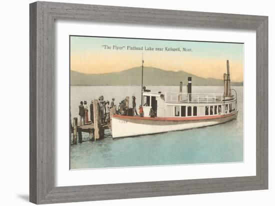 Boat on Flathead Lake, Montana-null-Framed Art Print