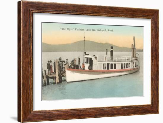 Boat on Flathead Lake, Montana-null-Framed Art Print