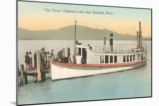 Boat on Flathead Lake, Montana-null-Mounted Art Print