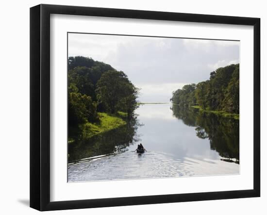 Boat on Lago De Yojoa, Lake Yojoa, Honduras, Central America-Christian Kober-Framed Photographic Print