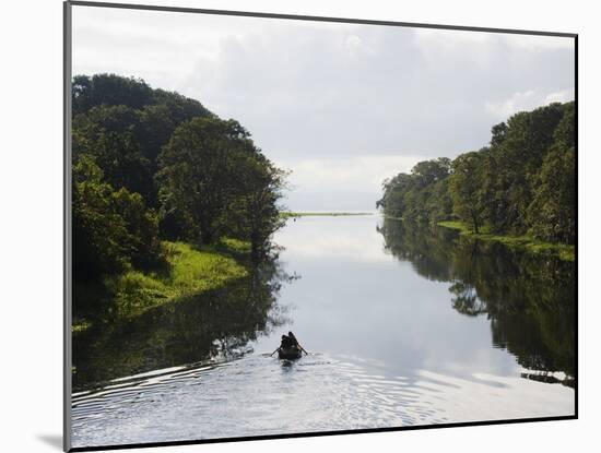 Boat on Lago De Yojoa, Lake Yojoa, Honduras, Central America-Christian Kober-Mounted Photographic Print