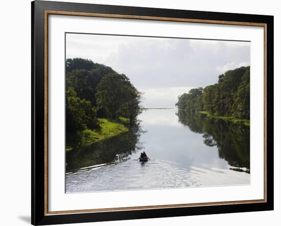 Boat on Lago De Yojoa, Lake Yojoa, Honduras, Central America-Christian Kober-Framed Photographic Print