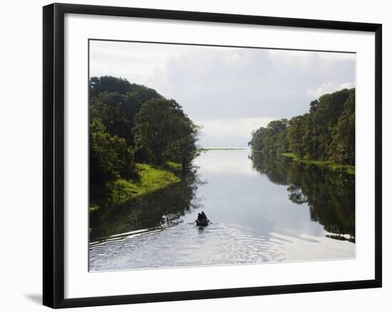Boat on Lago De Yojoa, Lake Yojoa, Honduras, Central America-Christian Kober-Framed Photographic Print