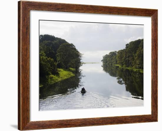 Boat on Lago De Yojoa, Lake Yojoa, Honduras, Central America-Christian Kober-Framed Photographic Print