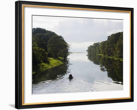 Boat on Lago De Yojoa, Lake Yojoa, Honduras, Central America-Christian Kober-Framed Photographic Print