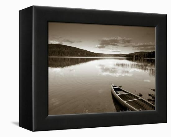 Boat on Lake in New Hampshire, New England, USA-Peter Adams-Framed Premier Image Canvas