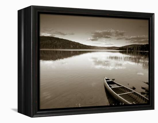 Boat on Lake in New Hampshire, New England, USA-Peter Adams-Framed Premier Image Canvas