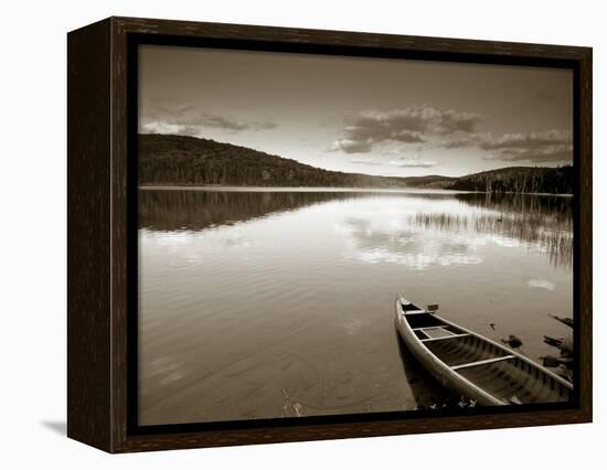 Boat on Lake in New Hampshire, New England, USA-Peter Adams-Framed Premier Image Canvas