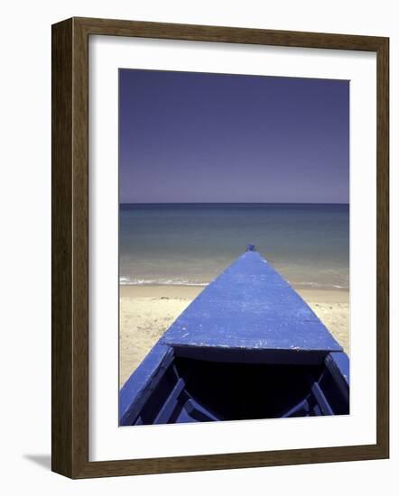 Boat on Pinney Beach, Nevis, Caribbean-Robin Hill-Framed Photographic Print