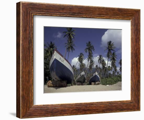 Boat on Pinney Beach, Nevis, Caribbean-Robin Hill-Framed Photographic Print