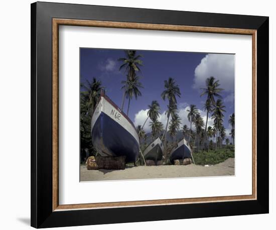 Boat on Pinney Beach, Nevis, Caribbean-Robin Hill-Framed Photographic Print