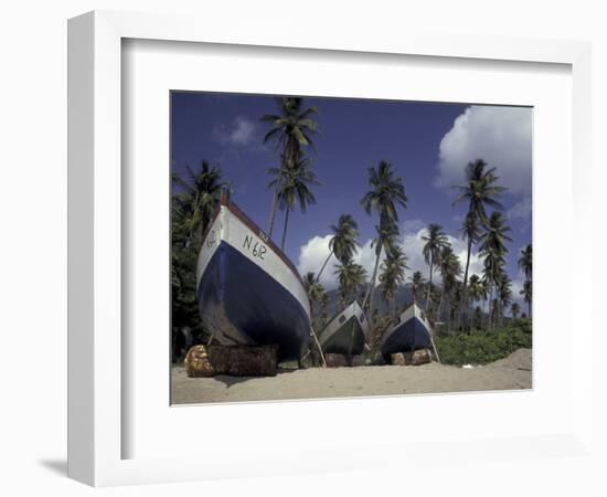 Boat on Pinney Beach, Nevis, Caribbean-Robin Hill-Framed Photographic Print