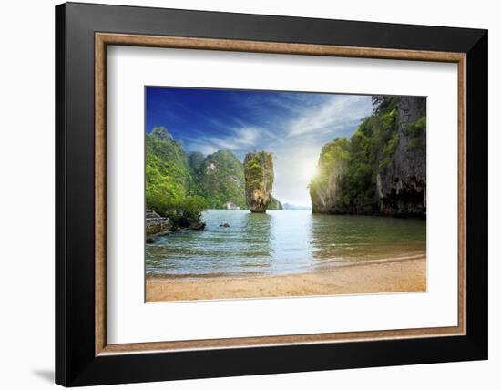 Boat on Sand of Maya Bay Phi Phi Island-Krivosheev Vitaly-Framed Photographic Print