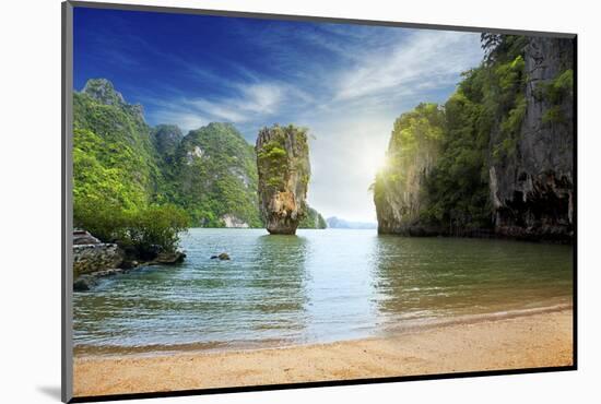 Boat on Sand of Maya Bay Phi Phi Island-Krivosheev Vitaly-Mounted Photographic Print