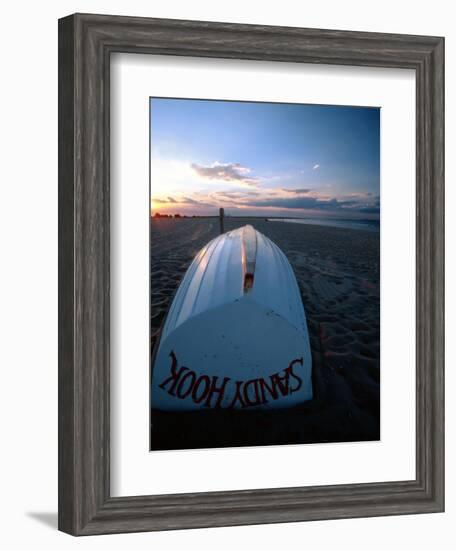 Boat on Sandy Hook Beach, New Jersey-George Oze-Framed Photographic Print