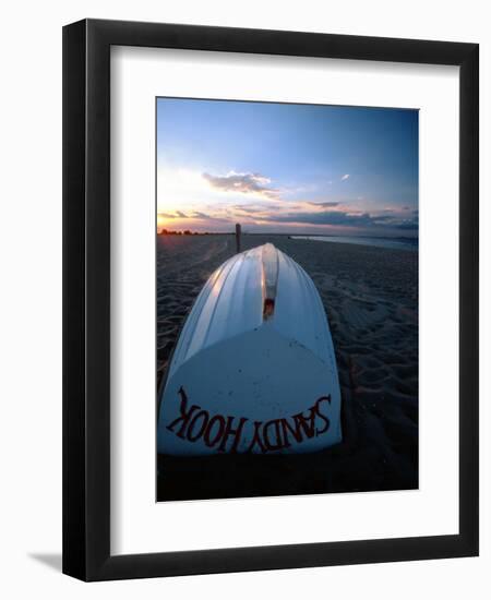 Boat on Sandy Hook Beach, New Jersey-George Oze-Framed Photographic Print