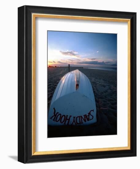 Boat on Sandy Hook Beach, New Jersey-George Oze-Framed Photographic Print