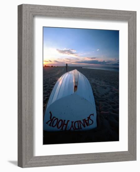 Boat on Sandy Hook Beach, New Jersey-George Oze-Framed Photographic Print