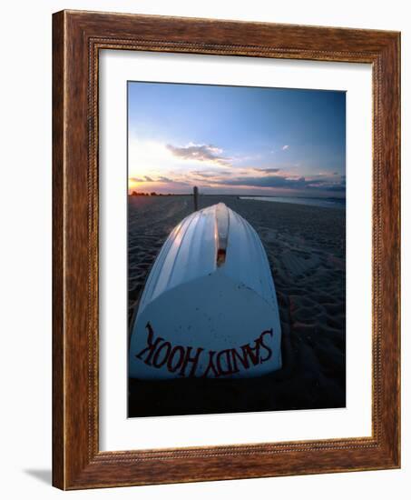 Boat on Sandy Hook Beach, New Jersey-George Oze-Framed Photographic Print