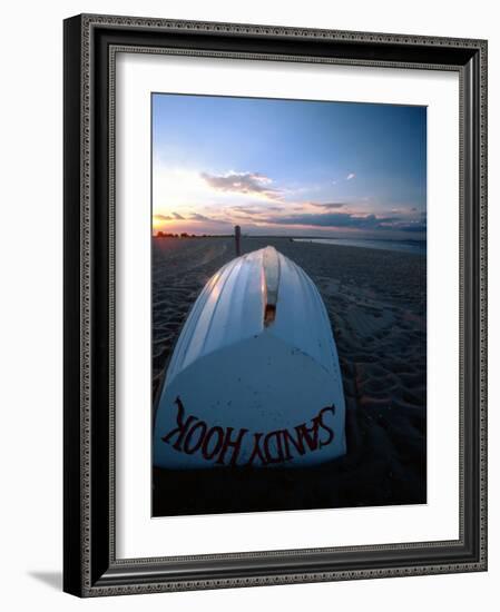 Boat on Sandy Hook Beach, New Jersey-George Oze-Framed Photographic Print