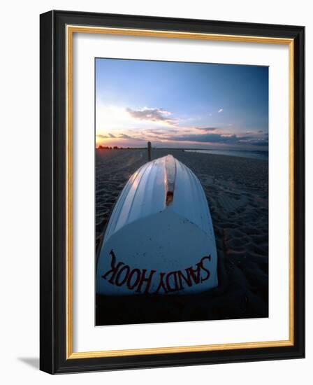 Boat on Sandy Hook Beach, New Jersey-George Oze-Framed Photographic Print