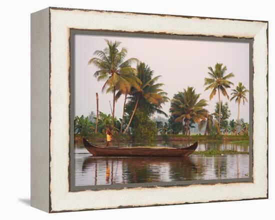 Boat on the Backwaters, Allepey, Kerala, India, Asia-Tuul-Framed Premier Image Canvas