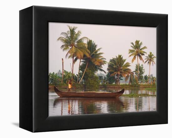 Boat on the Backwaters, Allepey, Kerala, India, Asia-Tuul-Framed Premier Image Canvas