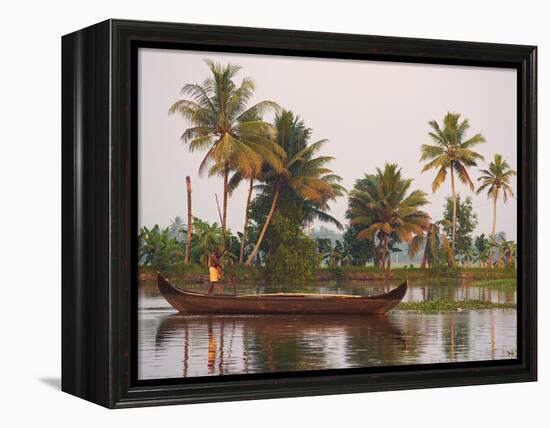 Boat on the Backwaters, Allepey, Kerala, India, Asia-Tuul-Framed Premier Image Canvas