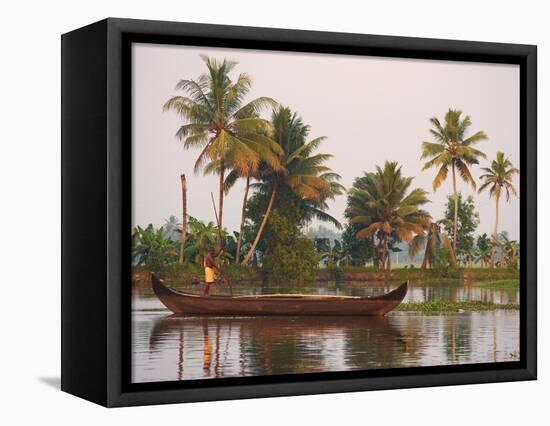 Boat on the Backwaters, Allepey, Kerala, India, Asia-Tuul-Framed Premier Image Canvas