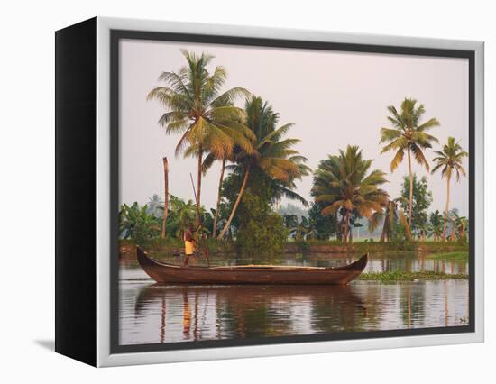 Boat on the Backwaters, Allepey, Kerala, India, Asia-Tuul-Framed Premier Image Canvas