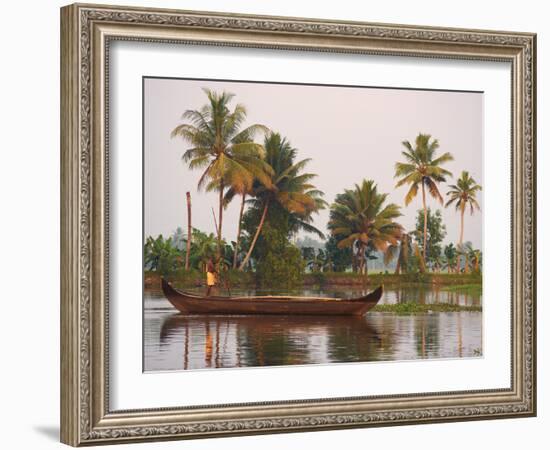 Boat on the Backwaters, Allepey, Kerala, India, Asia-Tuul-Framed Photographic Print