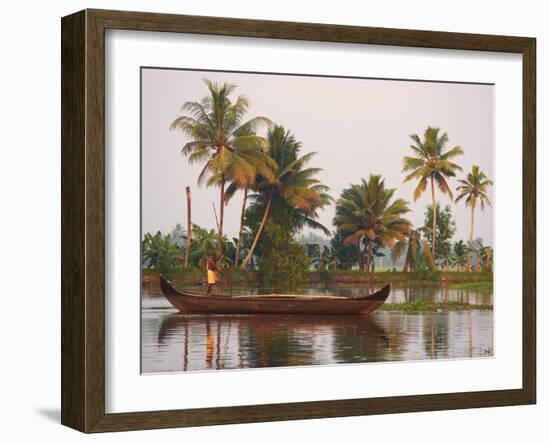 Boat on the Backwaters, Allepey, Kerala, India, Asia-Tuul-Framed Photographic Print