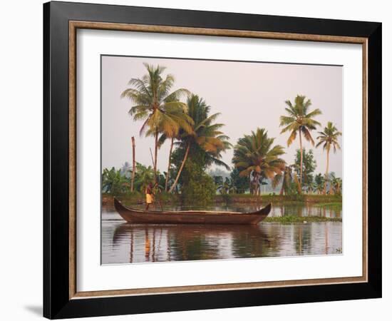 Boat on the Backwaters, Allepey, Kerala, India, Asia-Tuul-Framed Photographic Print