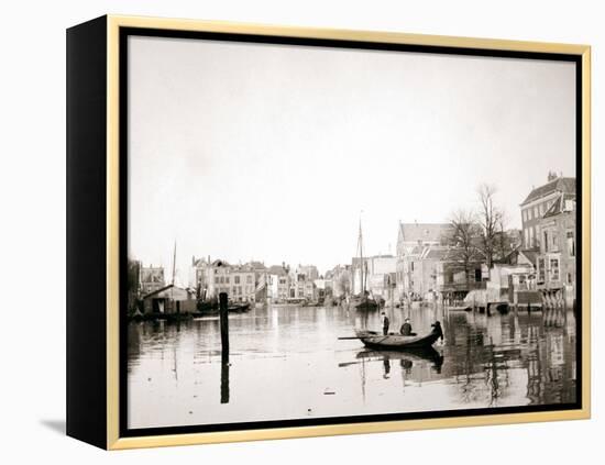 Boat on the Canal, Dordrecht, Netherlands, 1898-James Batkin-Framed Premier Image Canvas