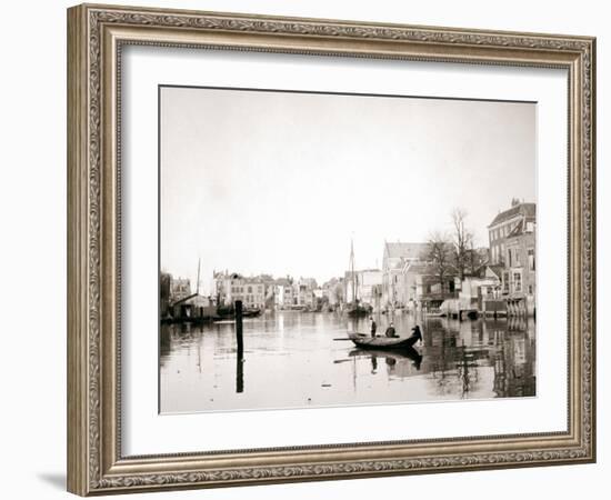 Boat on the Canal, Dordrecht, Netherlands, 1898-James Batkin-Framed Photographic Print