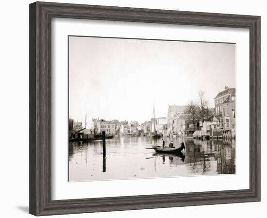 Boat on the Canal, Dordrecht, Netherlands, 1898-James Batkin-Framed Photographic Print