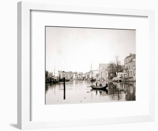 Boat on the Canal, Dordrecht, Netherlands, 1898-James Batkin-Framed Photographic Print