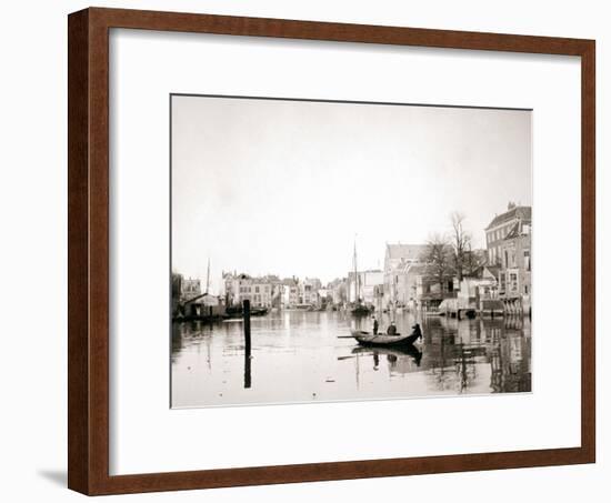 Boat on the Canal, Dordrecht, Netherlands, 1898-James Batkin-Framed Photographic Print