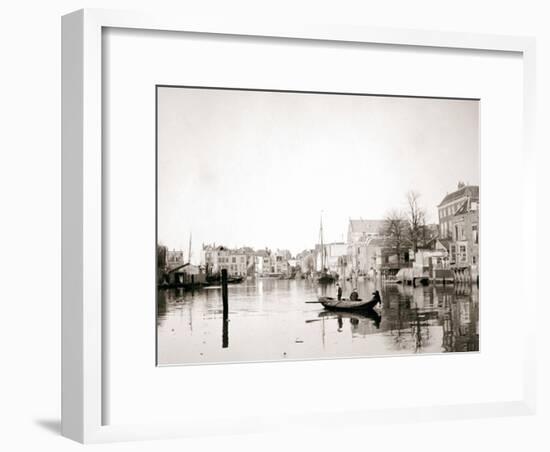 Boat on the Canal, Dordrecht, Netherlands, 1898-James Batkin-Framed Photographic Print