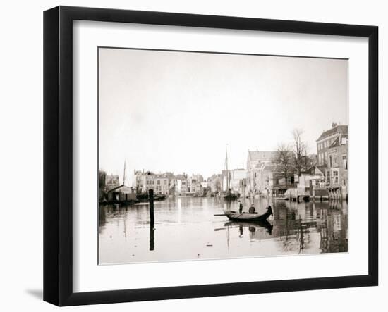 Boat on the Canal, Dordrecht, Netherlands, 1898-James Batkin-Framed Photographic Print