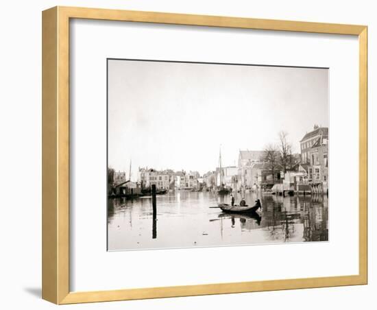 Boat on the Canal, Dordrecht, Netherlands, 1898-James Batkin-Framed Photographic Print
