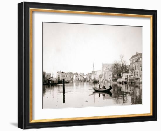 Boat on the Canal, Dordrecht, Netherlands, 1898-James Batkin-Framed Photographic Print