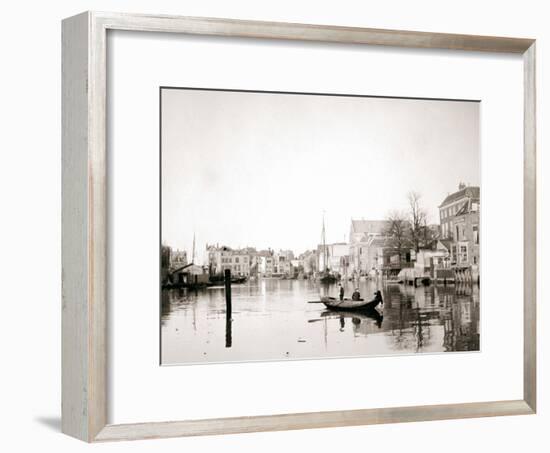 Boat on the Canal, Dordrecht, Netherlands, 1898-James Batkin-Framed Photographic Print