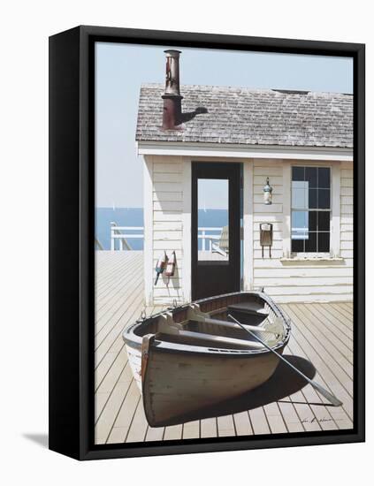 Boat on the Dock-Zhen-Huan Lu-Framed Premier Image Canvas