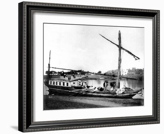 Boat on the Nile, Egypt, 1878-Felix Bonfils-Framed Giclee Print