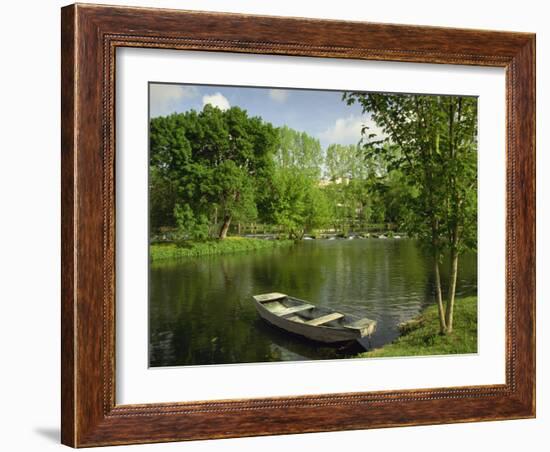 Boat on the River Charente, St. Simeux, Poitou Charentes, France, Europe-Michael Busselle-Framed Photographic Print