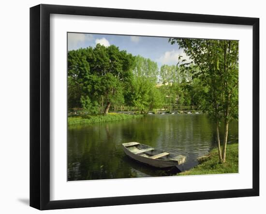 Boat on the River Charente, St. Simeux, Poitou Charentes, France, Europe-Michael Busselle-Framed Photographic Print