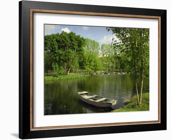 Boat on the River Charente, St. Simeux, Poitou Charentes, France, Europe-Michael Busselle-Framed Photographic Print