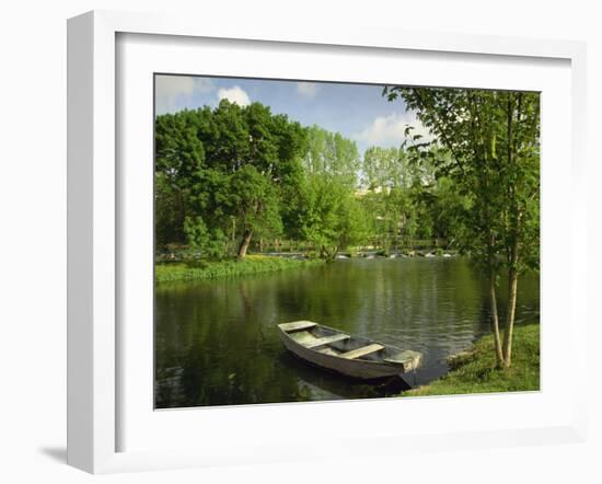 Boat on the River Charente, St. Simeux, Poitou Charentes, France, Europe-Michael Busselle-Framed Photographic Print